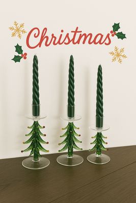 Christmas Glass Candle Toppers
