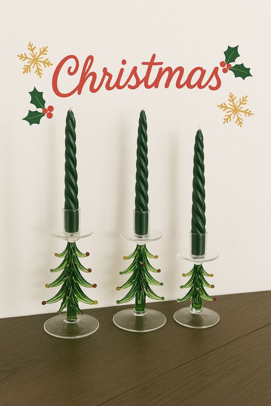 Christmas Glass Candle Toppers