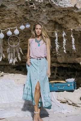 Castaway skirt -lagoon