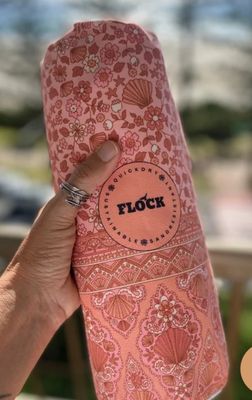 Coral sea shell beach towel