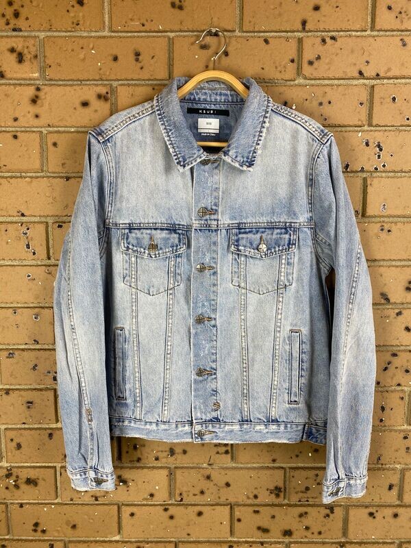 KSUBI OH G ACID TRIP DENIM JACKET IN BLUE SIZE L