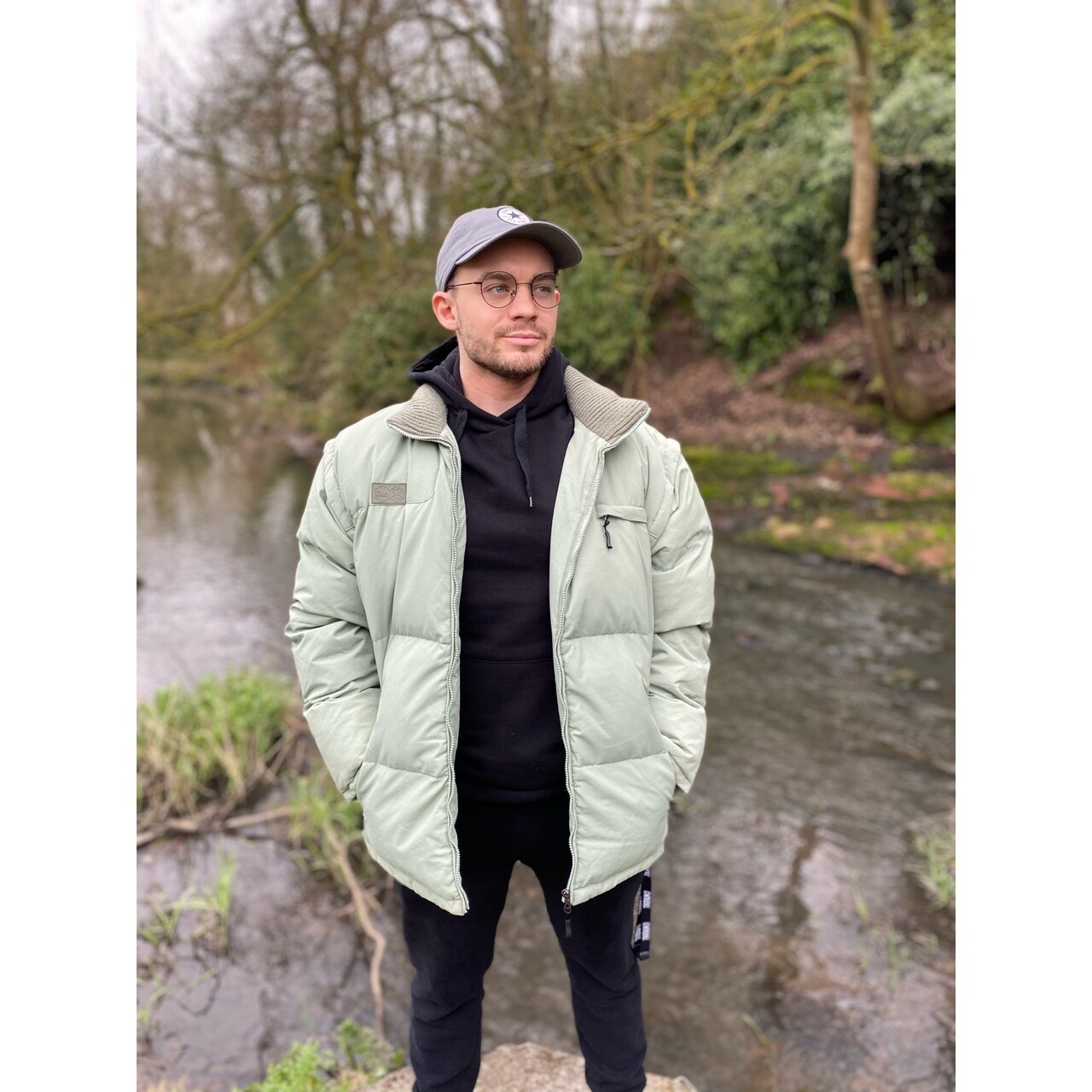 ​FILA Men&#39;s Sporty Khaki Green 2 in 1 Puffer Jacket/Vest