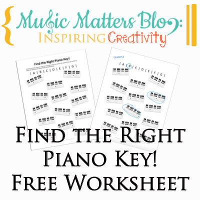Find the Right Piano Key Free Worksheet