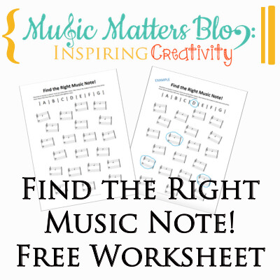 Find the Right Music Note Free Worksheet