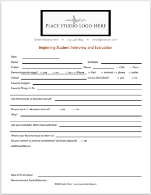 Free Editable Student Interview & Evaluation Forms