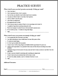 Free Practice Survey for Piano Students