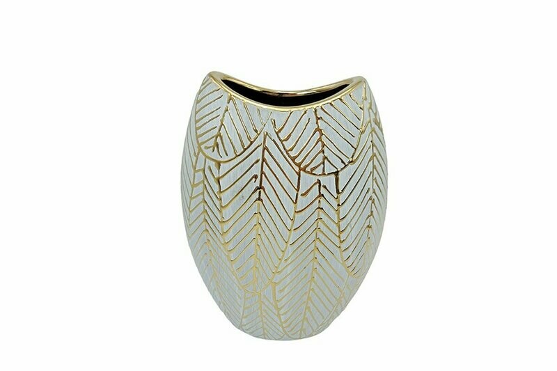 VASE 2 CORNES DECOR FEUILLES