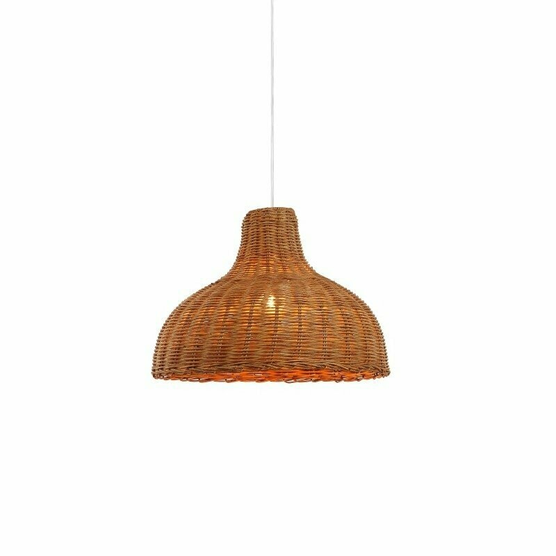 Suspension rotin marron gold