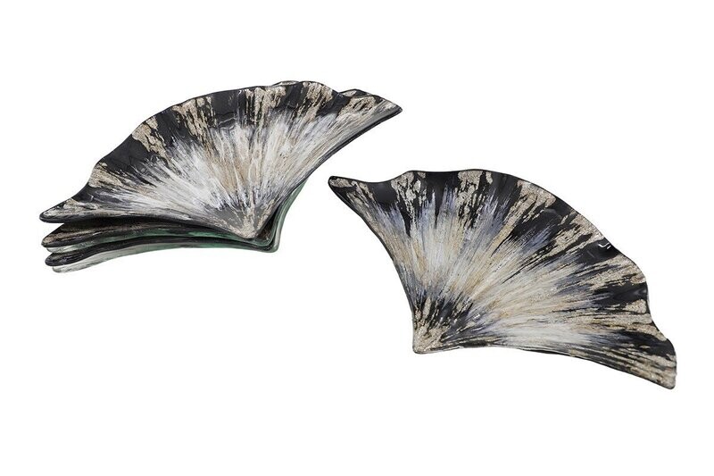 PLAT FEUILLE GINKGO PM GRIS/ARGENT