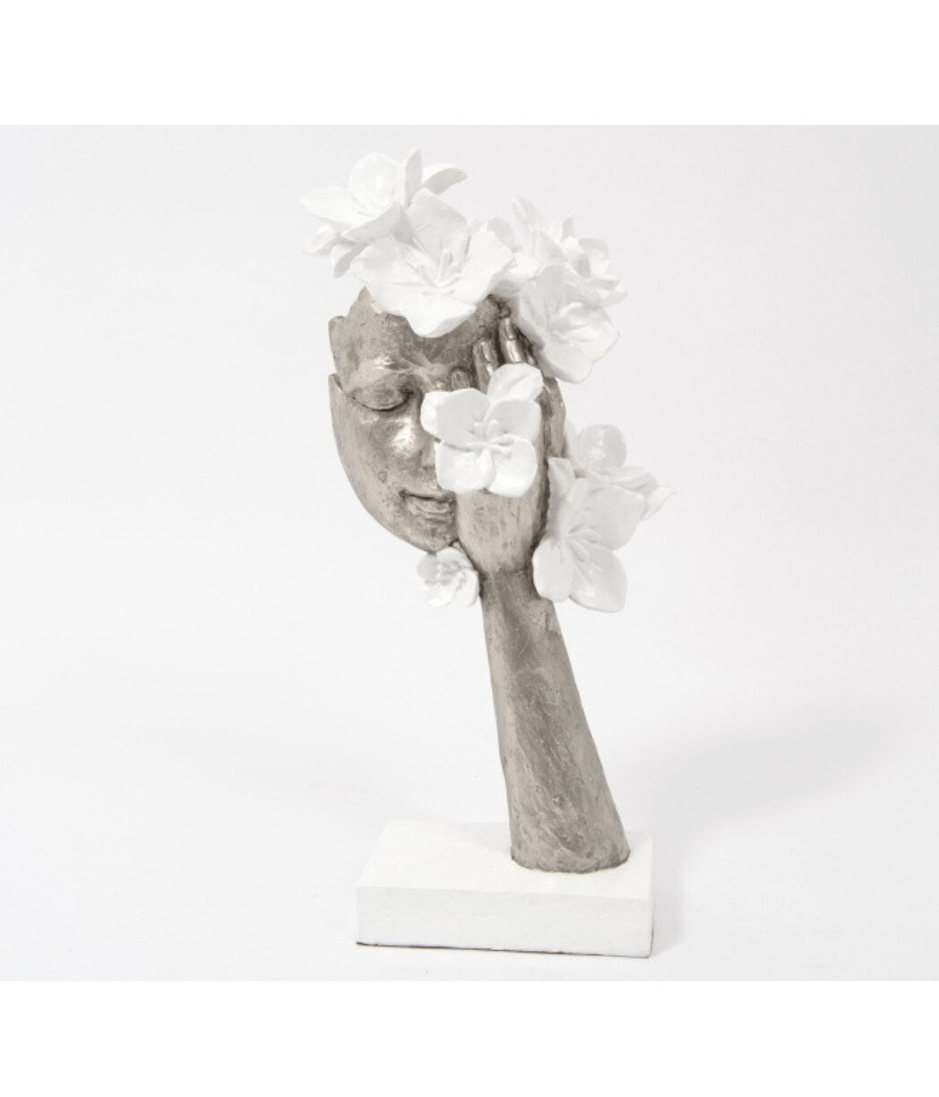 IDYLLE visage fleurs 37cm