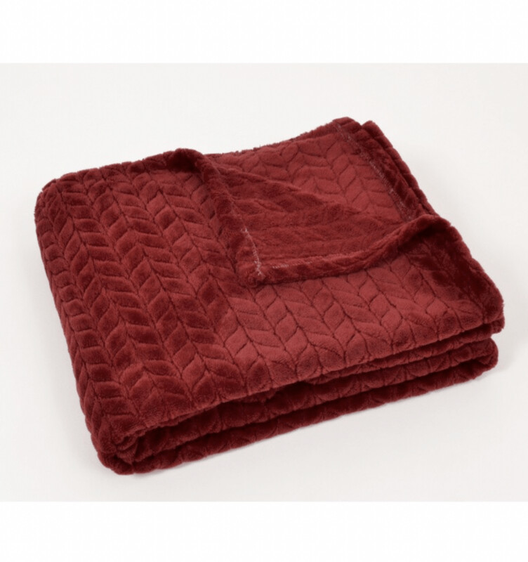 SARAH plaid 130x170 bordeaux