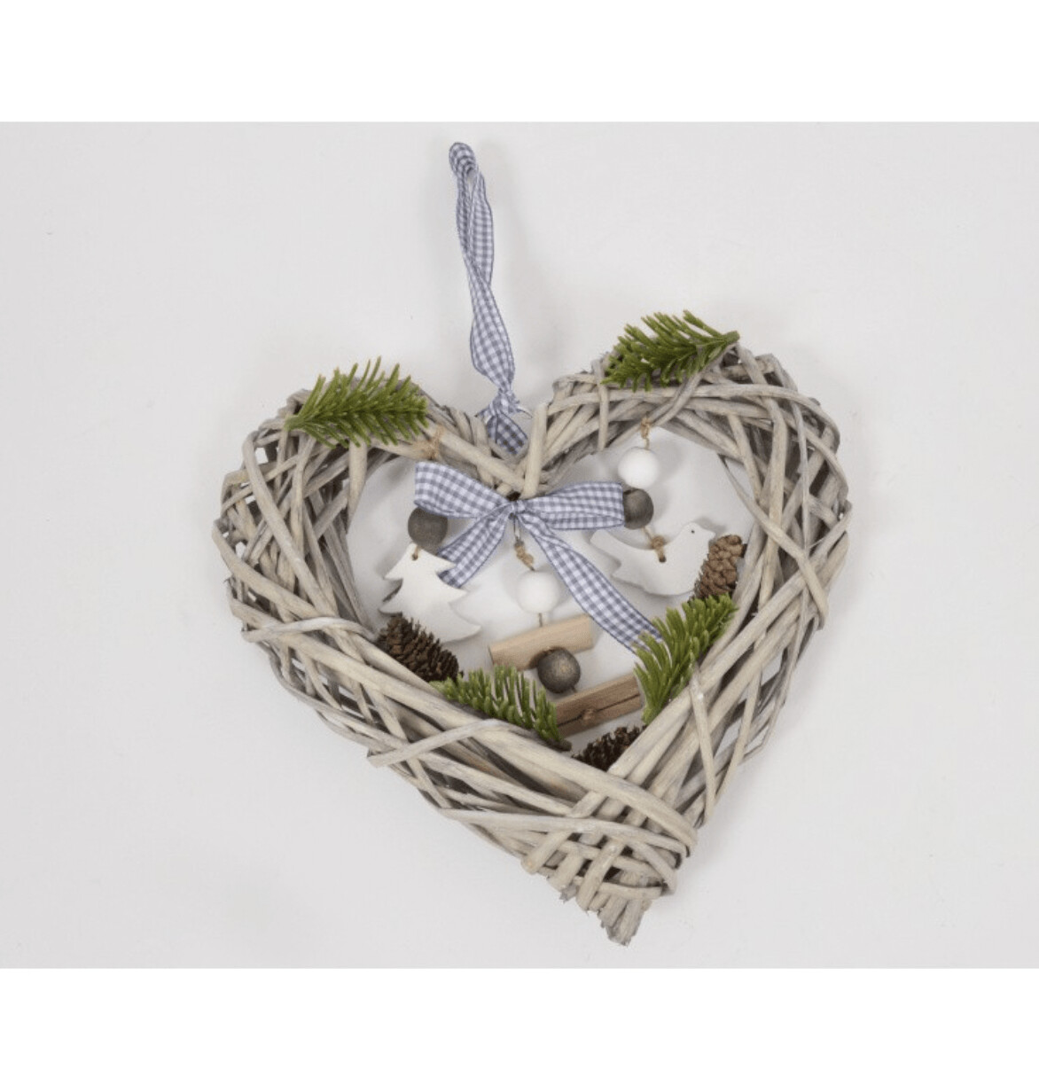 ORLANE coeur osier gris 25cm