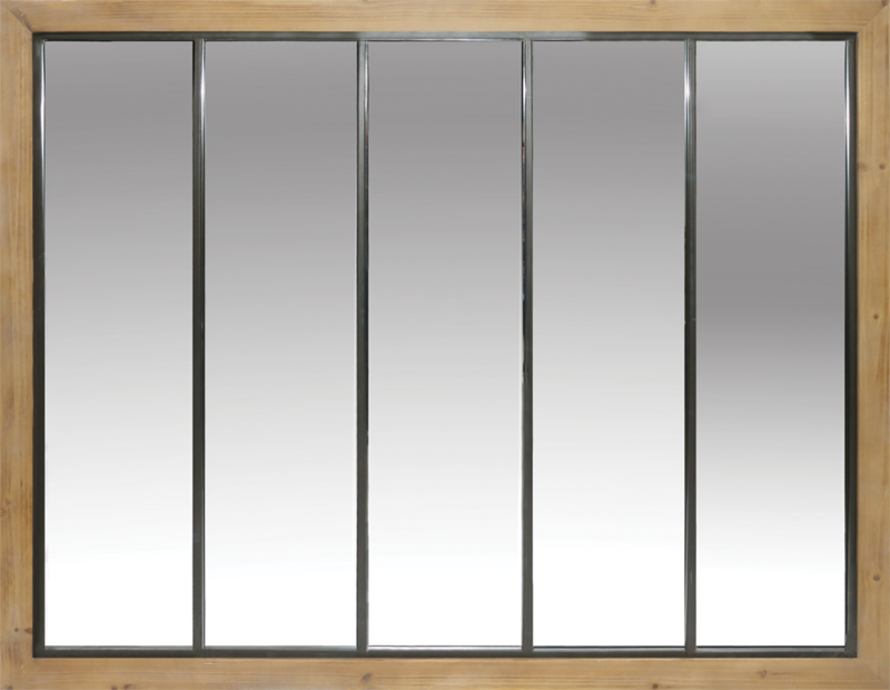 Miroir bois & métal