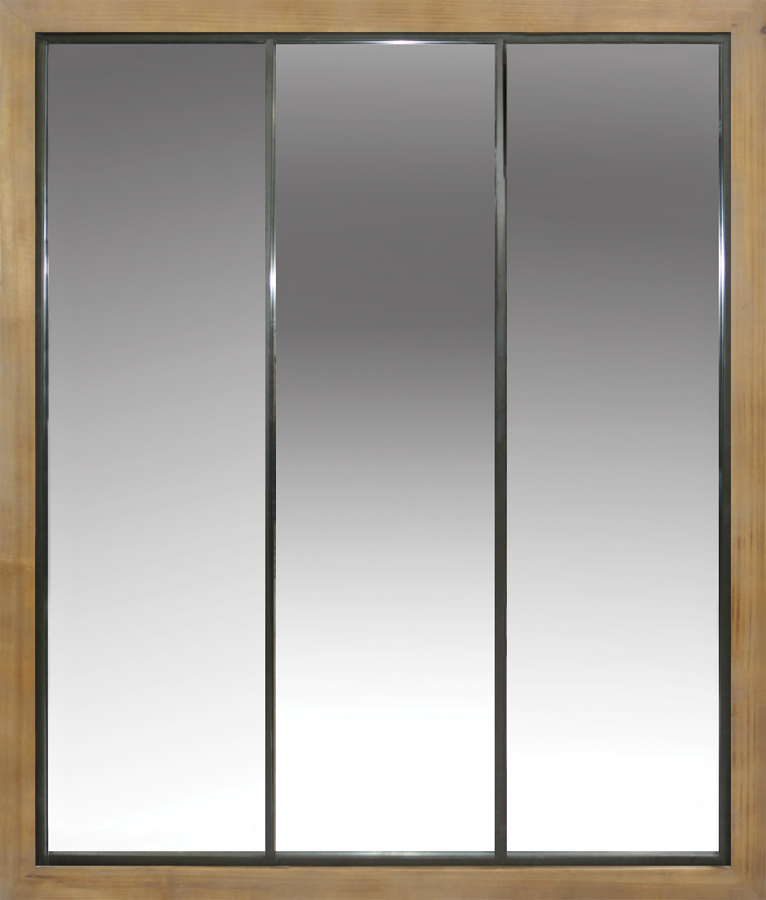 Miroir bois & métal