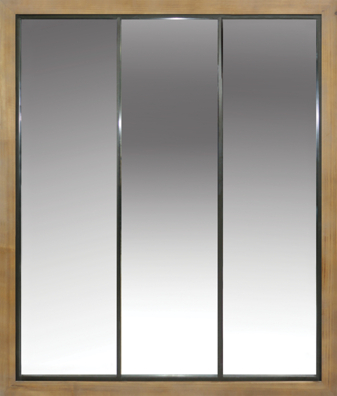 Miroir bois & métal
