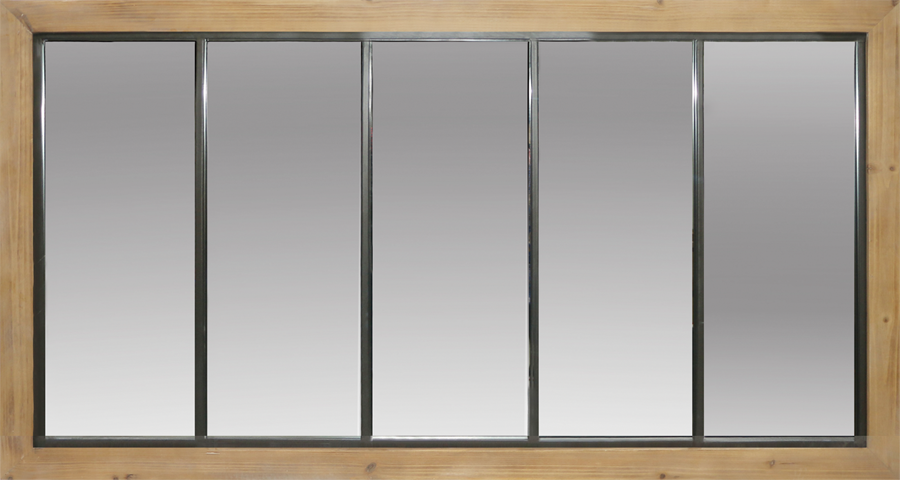 Miroir bois & métal
