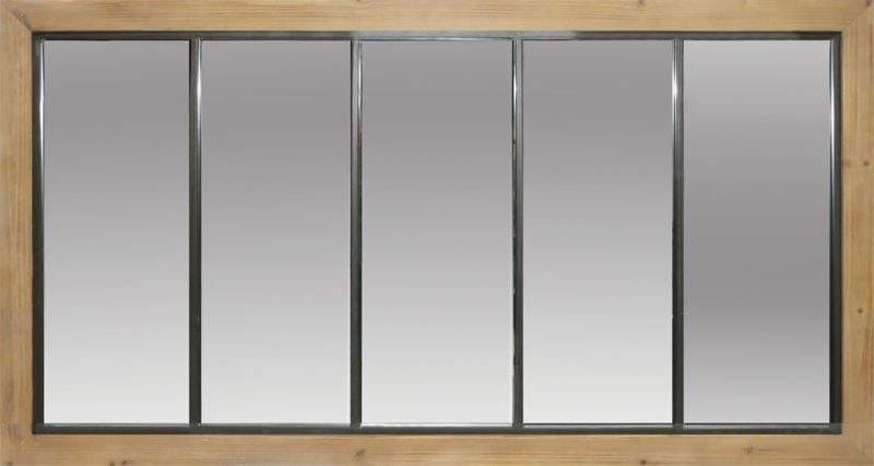 Miroir bois & métal