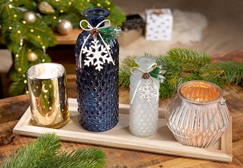 Plateau 4 bougeoirs/vases