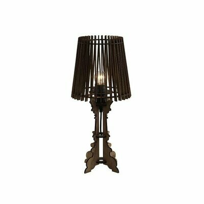 Lampe à poser en bois marron Lampe à poser en bois marron