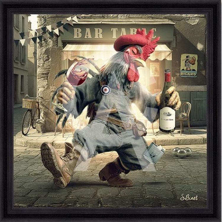 Coq ivre 40x40