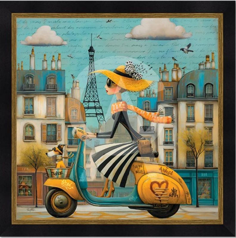 La parisienne sur son scooter 60x60