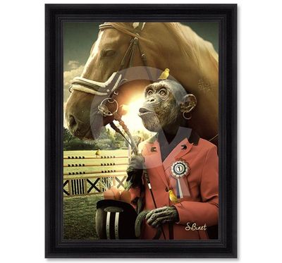 Singe cheval 50x70