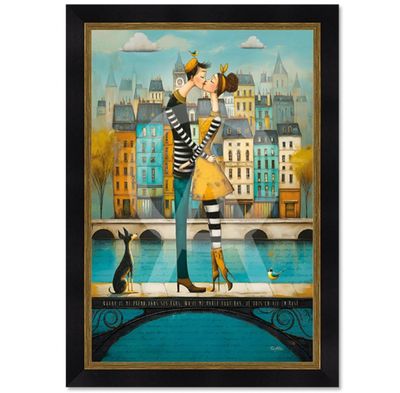 Le bisou sur la passerelle 40x60 Le bisou sur la passerelle 40x60