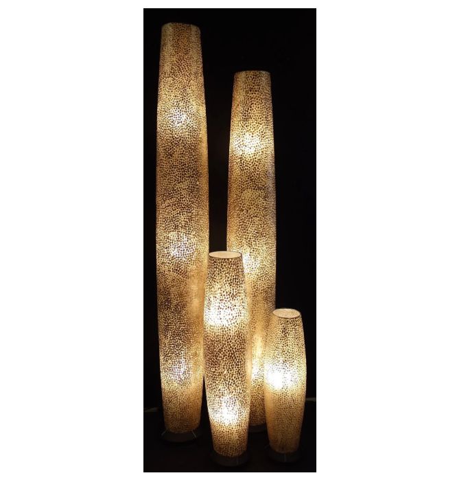 Lampadaire nacre doré 200 cm