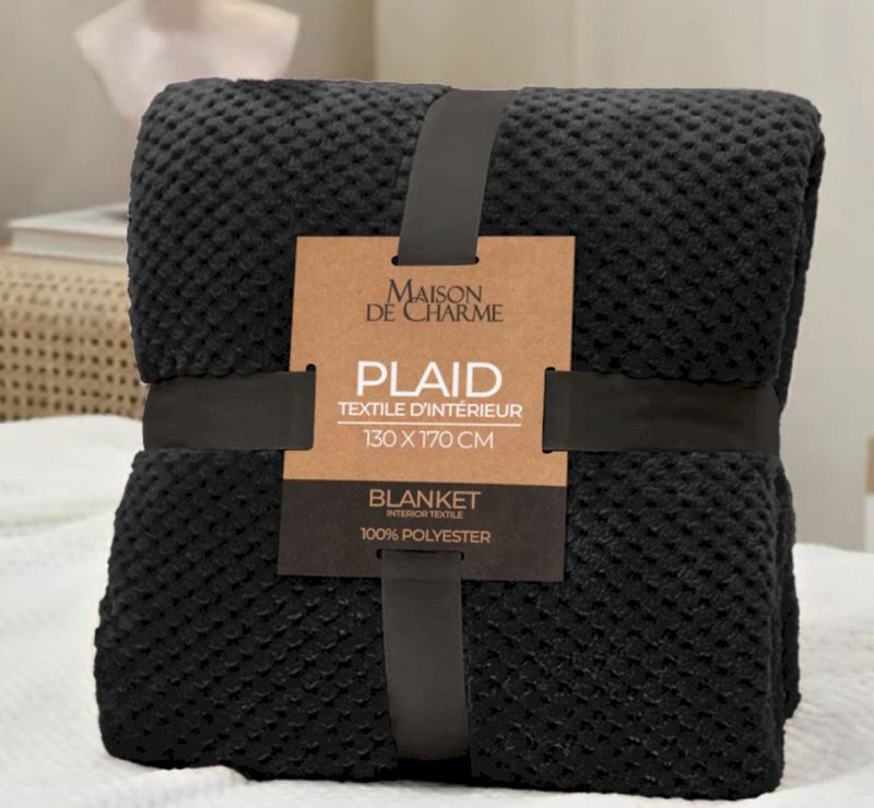 MELODIE plaid 130x170 noir