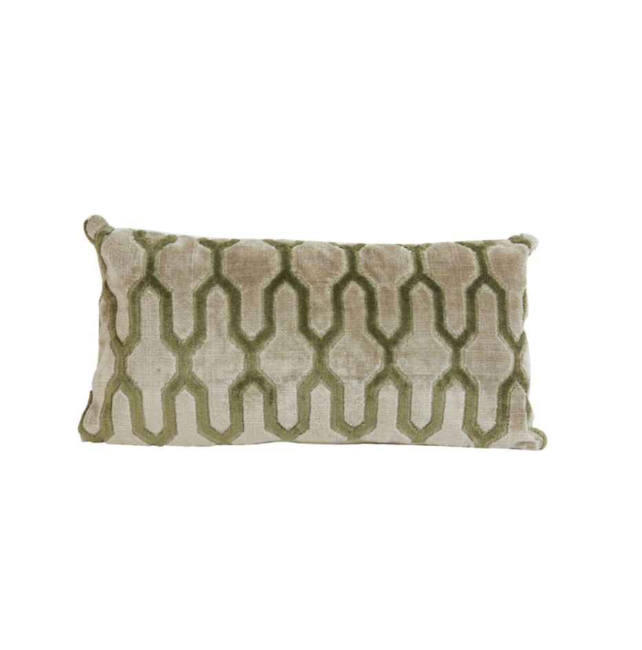 JEMBANA coussin 60x30 sable / vert olive