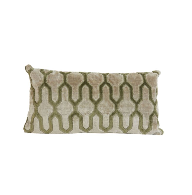 JEMBANA coussin 60x30 sable / vert olive