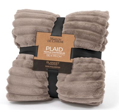 ALCESTE plaid 130x170 taupe ALCESTE plaid 130x170 taupe