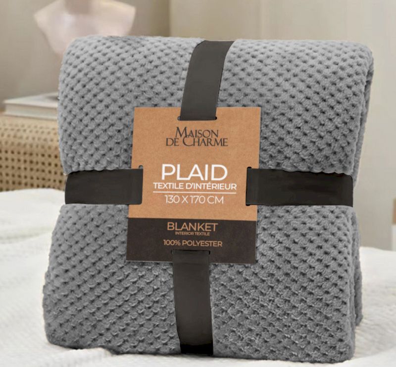 MELODIE plaid 130x170 gris