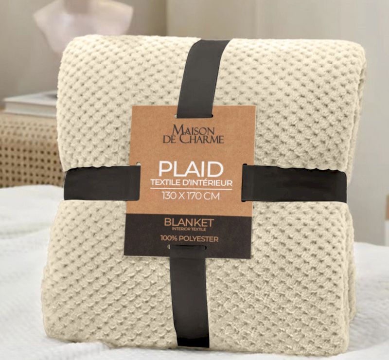 MELODIE plaid 130x170 écru