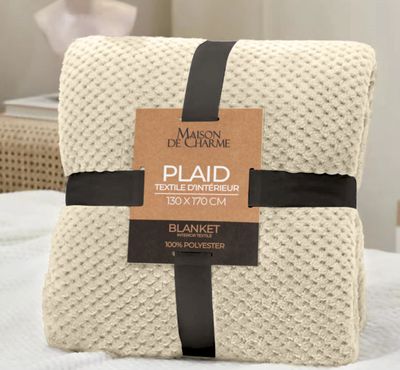 MELODIE plaid 130x170 écru MELODIE plaid 130x170 écru