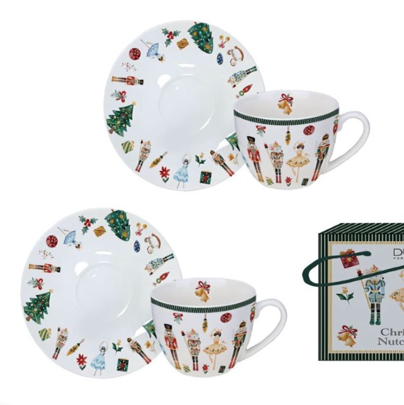 CASSE NOISETTE Coffret 2 tasses + sous tasses