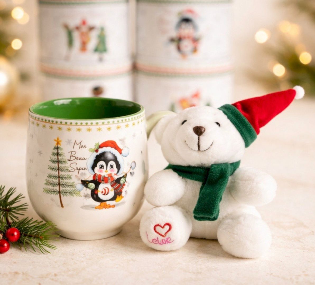 SANTA boite mug + porte clefs
