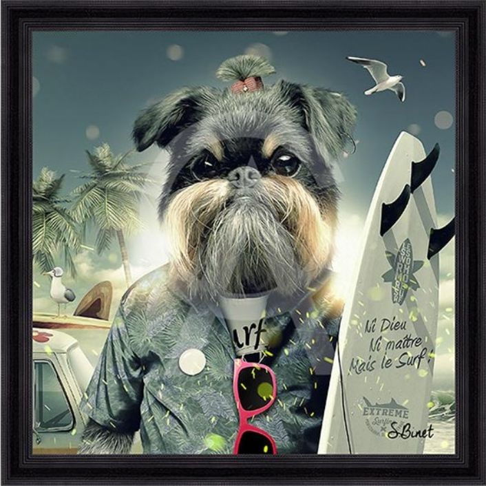 Chien surf 40x40 Chien surf 40x40