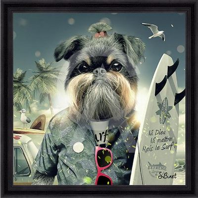 Chien surf 40x40 Chien surf 40x40