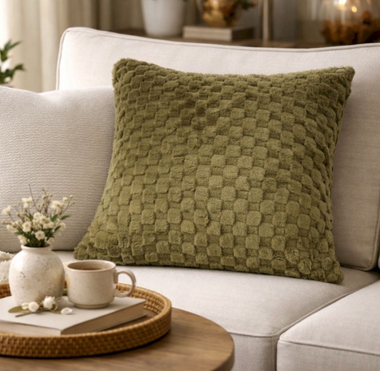 HELENA coussin 45x45 kaki HELENA coussin 45x45 kaki