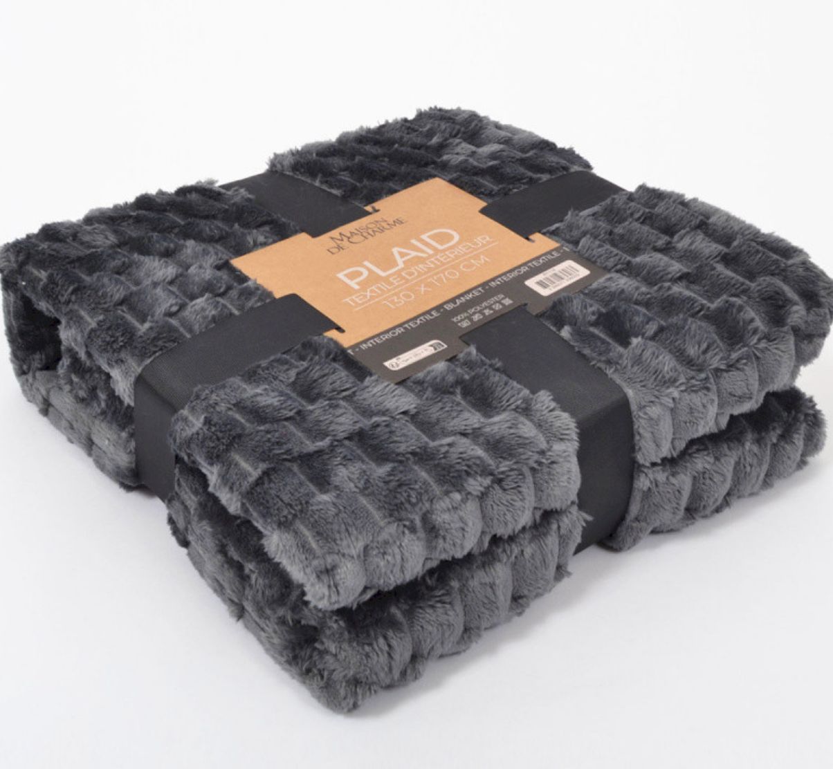 HELENA plaid 130x170 gris foncé
