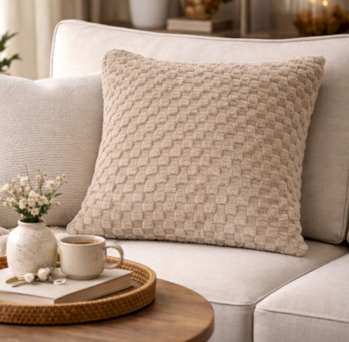 HELENA coussin 45x45 taupe