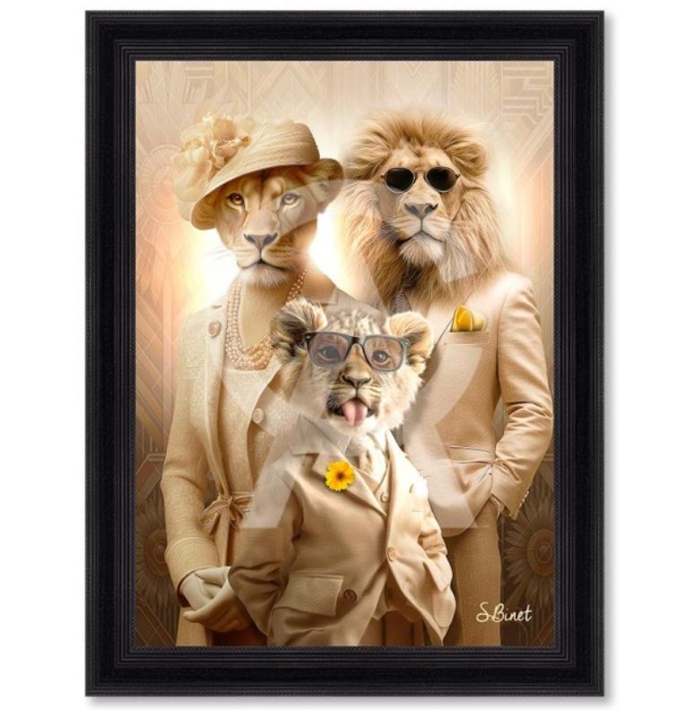 Portraits lions 50x70