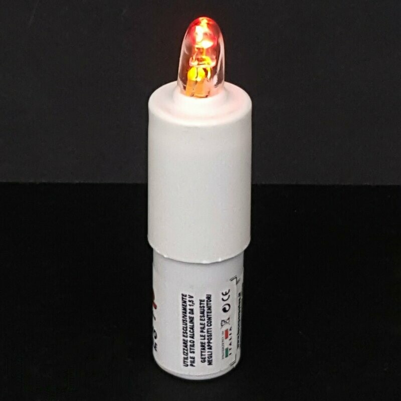Lumino PB MICRO LUMINO a LED  BICO ( led rosso e giallo effetto fiamma) con batteria sostituibile MICRO LUMINO A LED