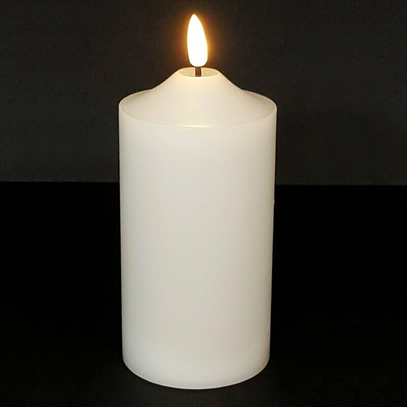 064009 - CANDELA A LED IN VERA CERA CON FIAMMA 3D