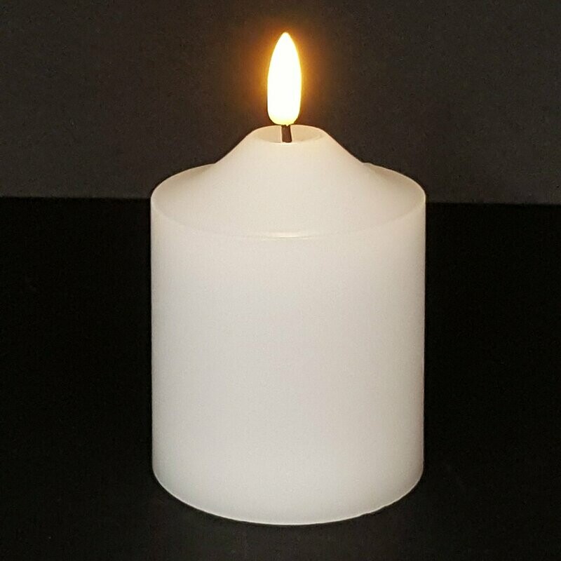 064007 - CANDELA A LED IN VERA CERA CON FIAMMA 3D