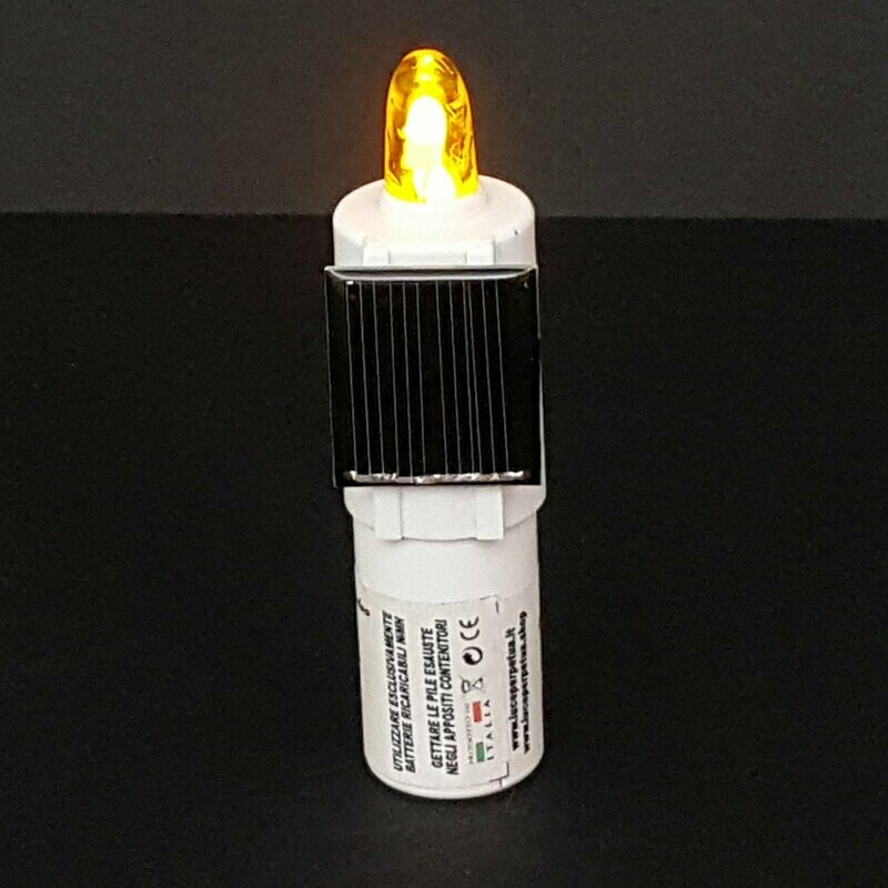 Lumino PSFG MICRO LUMINO  FOTOVOLTAICO CON PANNELLO INCORPORATO LUCE GIALLA FISSA ADATTO A LOCULI E OSSARI