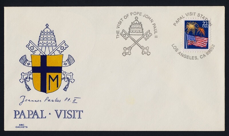 USA 2276 on cover - Pope John Paul II visit to America Cachet, Los Angeles Cancel
