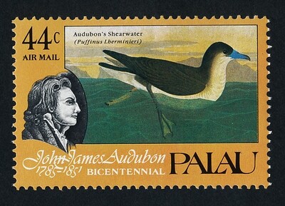 Palau C5 MNH Birds, Audubon painting