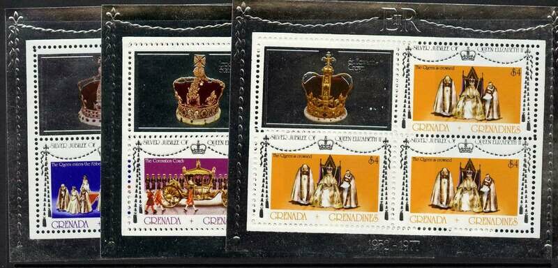 Grenada Grenadines 213-5 Sheets Perf 11 MNH Queen Elizabeth Silver Jubilee